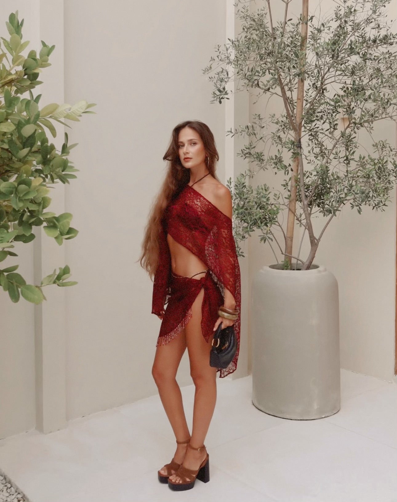 Set Brigitte Burgundy Lace