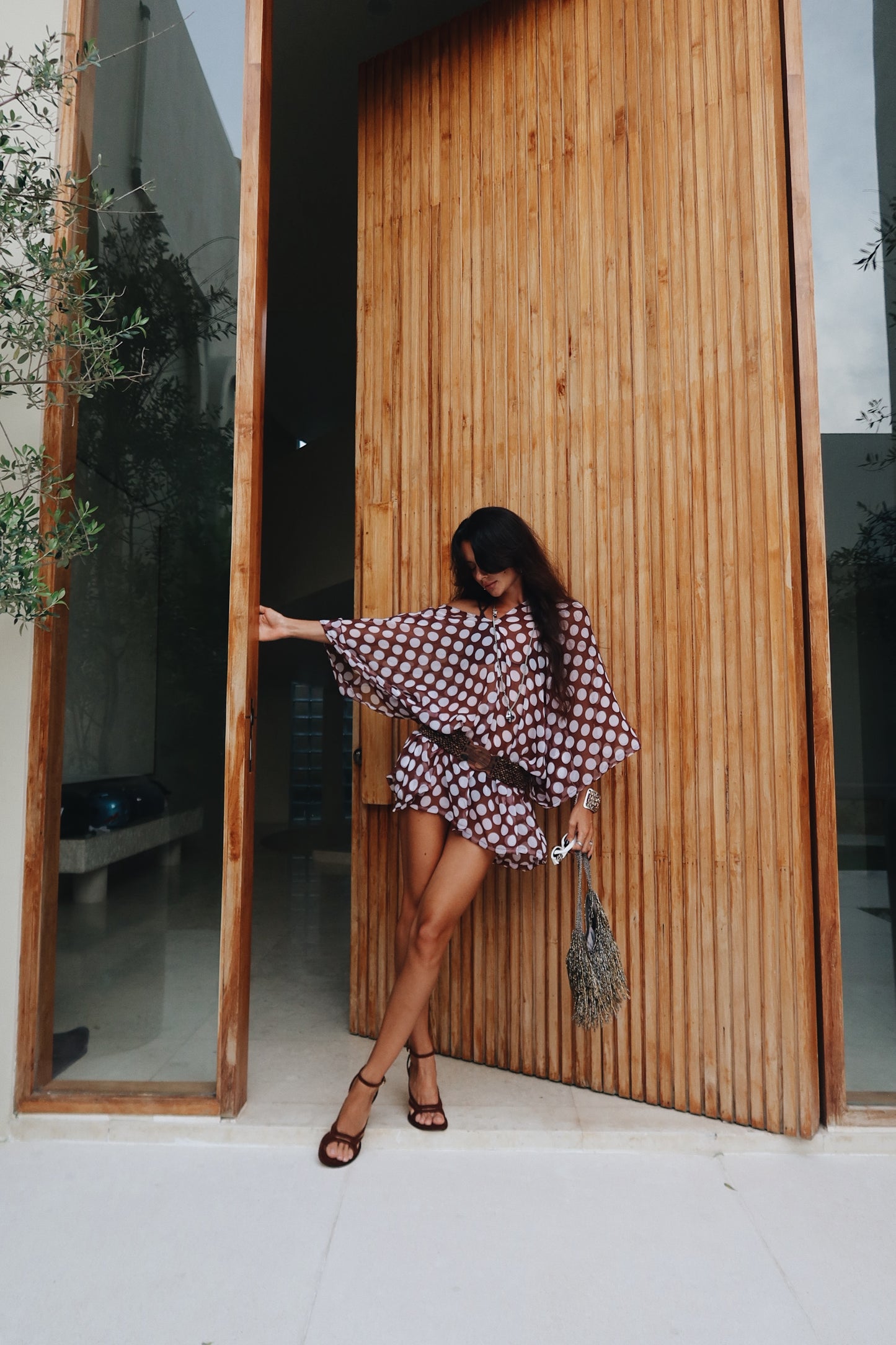 Suzanne Dress Brown Polka Dot