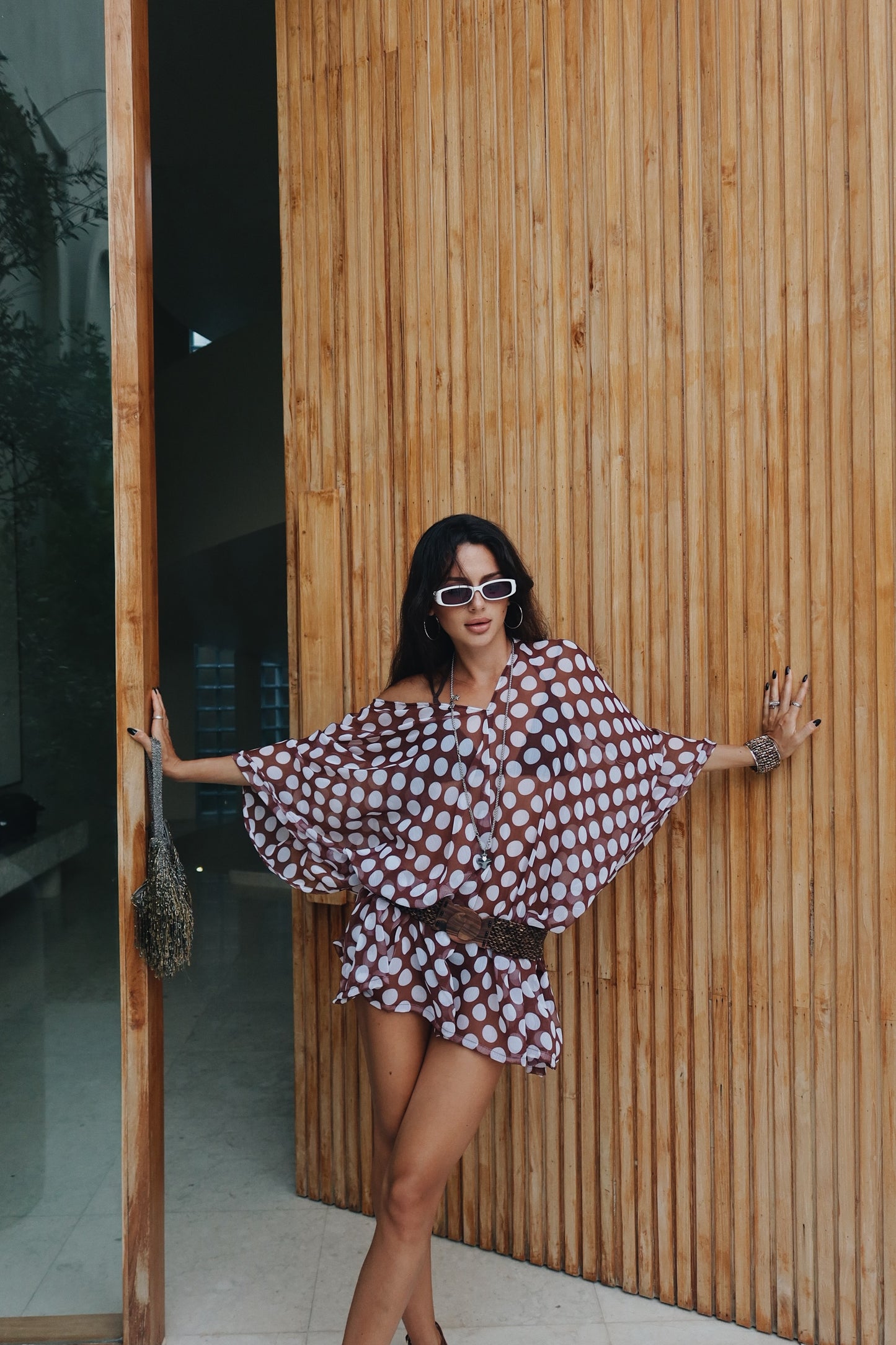 Suzanne Dress Brown Polka Dot